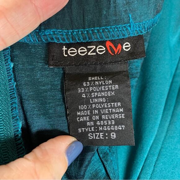 VTG Teeze Me Women Sweetheart Strapless Mini Dress Sz 9 Turquiose Y2K HOCO - Picture 7 of 13